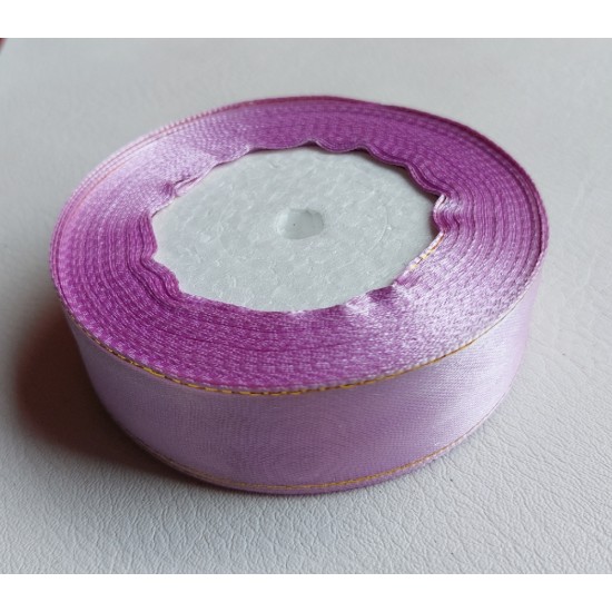 ОПТ Лента атласная с люрексом 25 мм*25 ярдов цв. сиреневый, цена за катушку